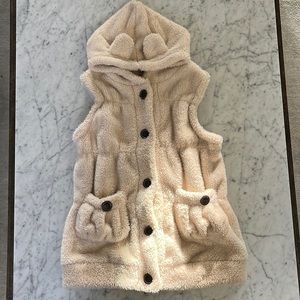 Girls Teddy Bear Long Vest with Hood Size 12-14